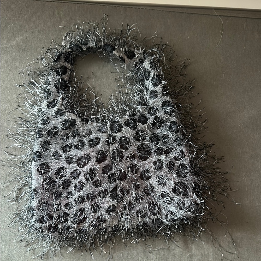 Sharif Black and Gray Textured Mini Bag